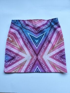 Zara Trafaluc Women M Mini Skirt Stretch Pink Blue Purple